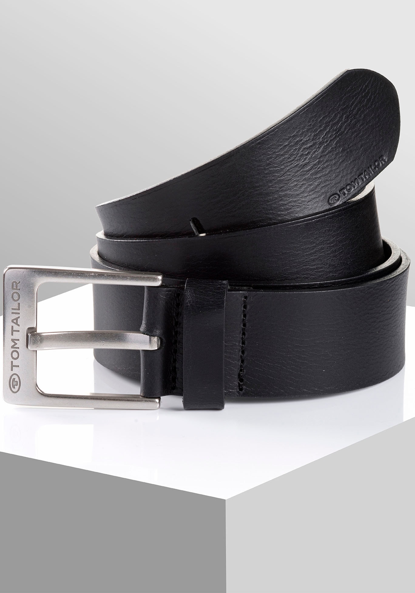 TOM TAILOR Ledergürtel »TTCALVINPLUS« 4 cm breiter Herrengürtel, Casual und Jeans Look