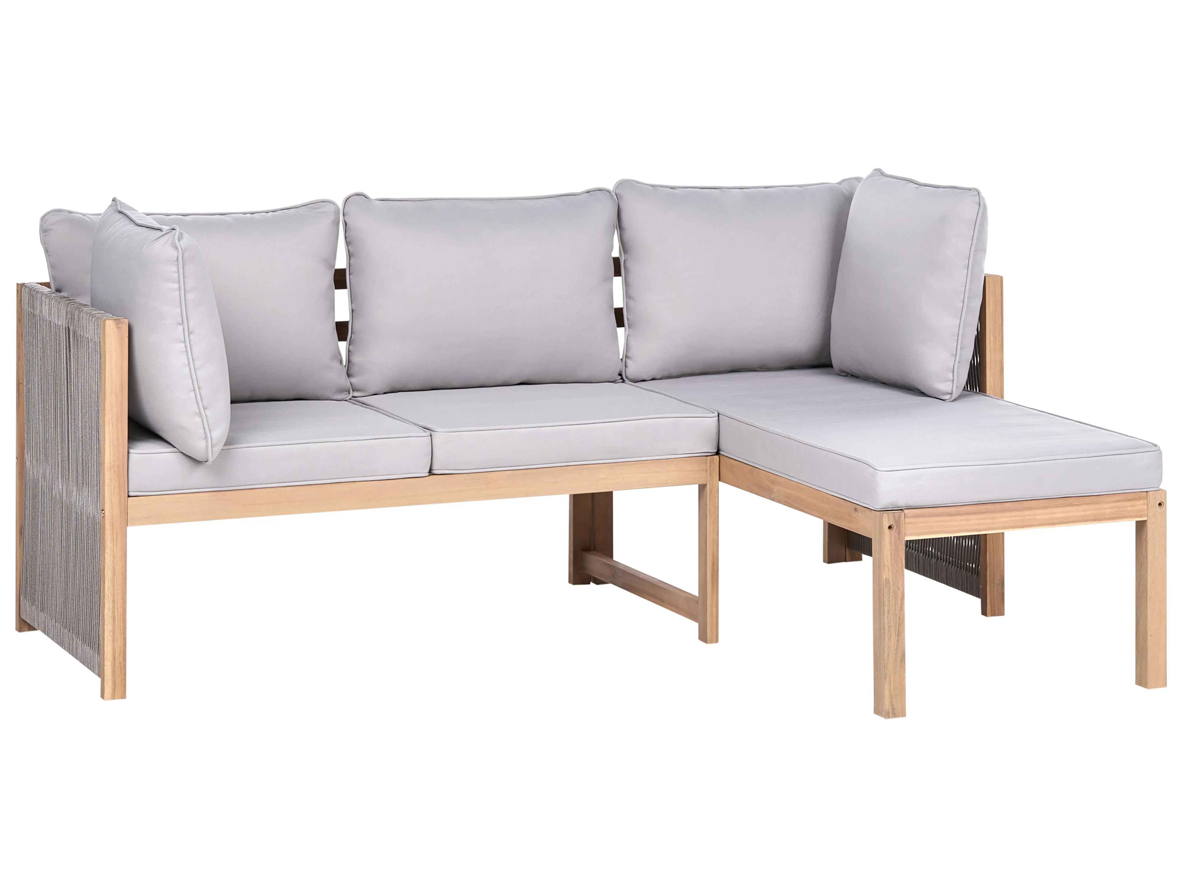 Tuin hoekloungeset met tafel 3-zits ARABBA linkszijdig Gecertificeerd acaciahout Grijs