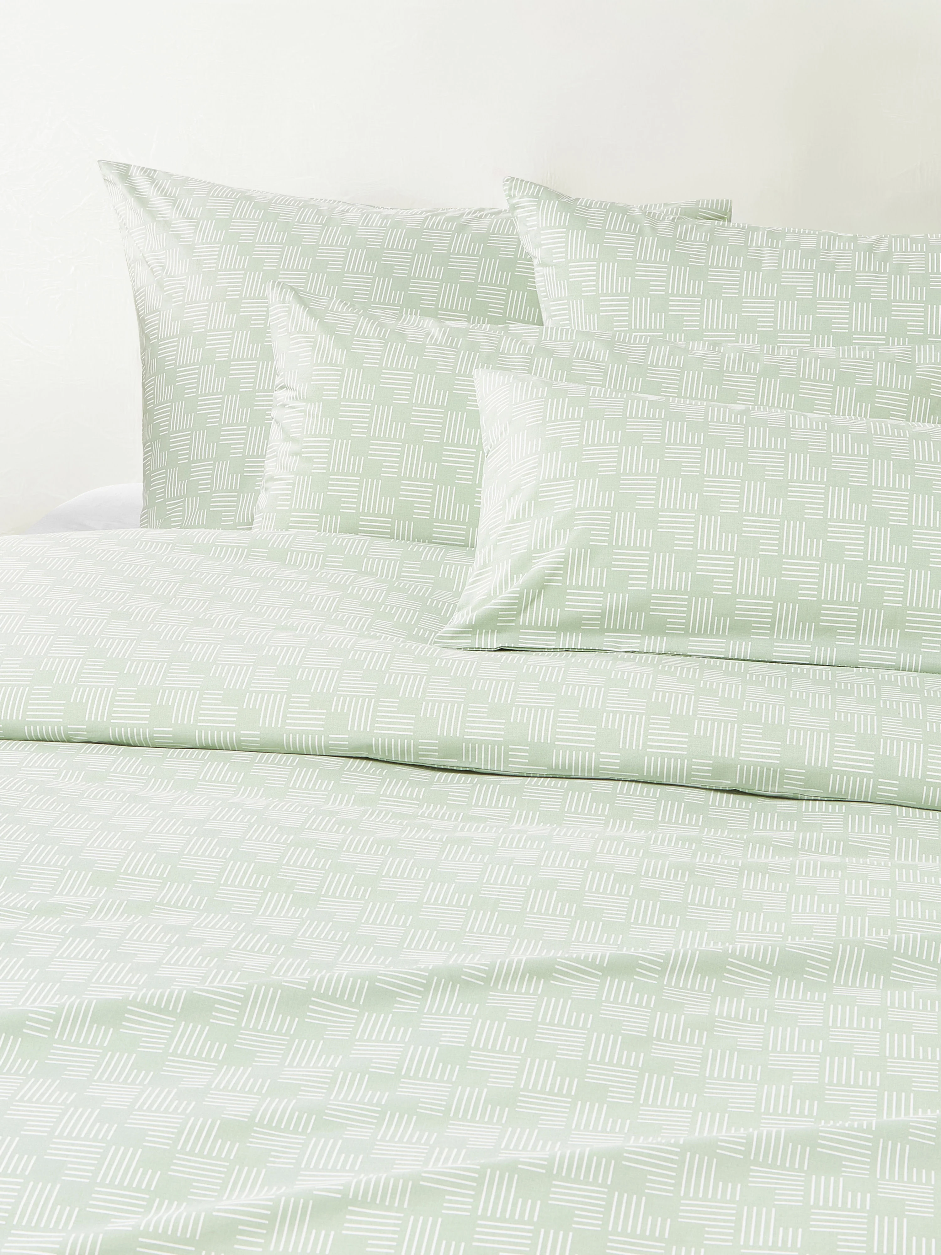 Katoenen perkal kussenhoes Inki met geometrische print