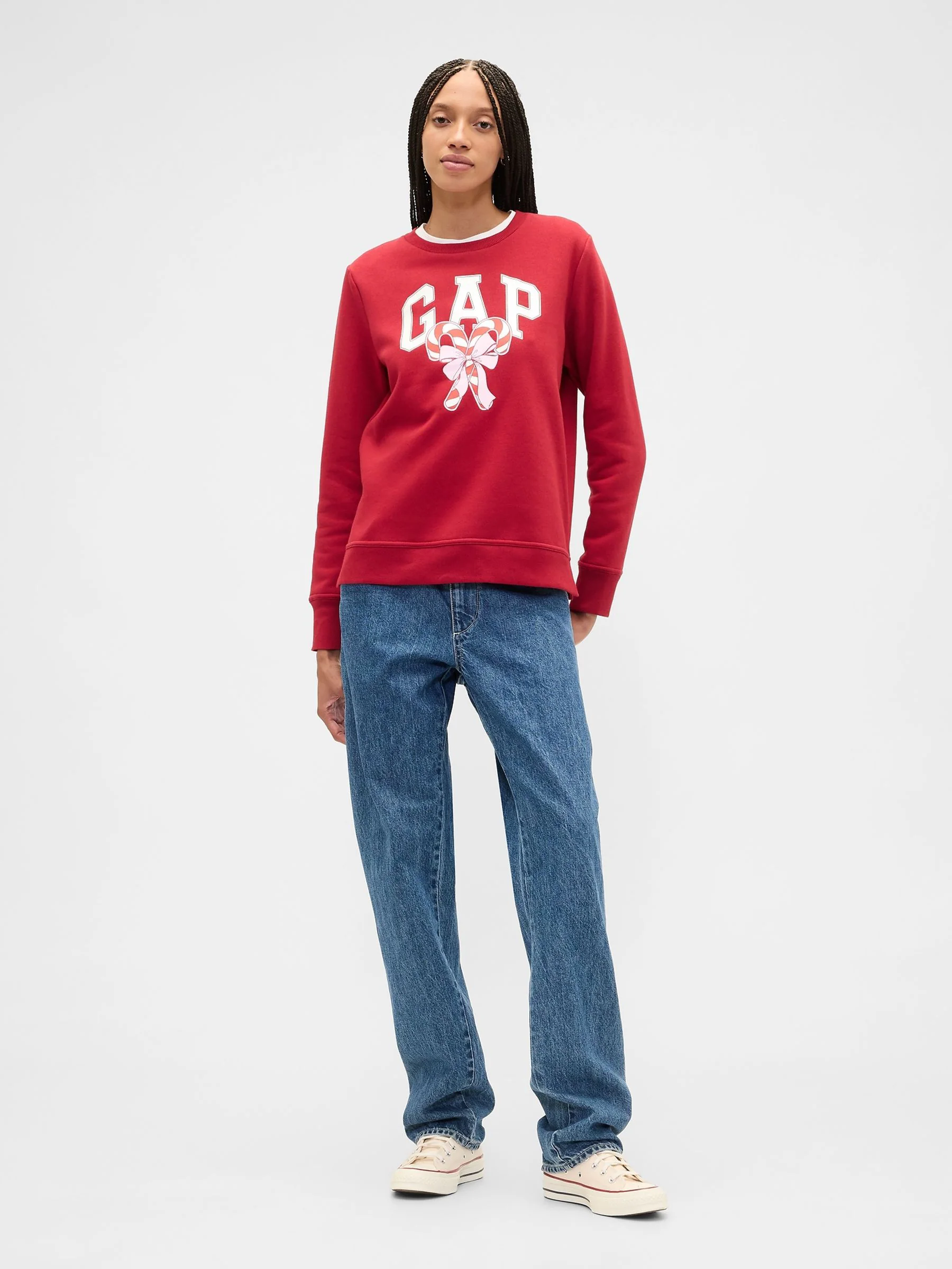 Rood - Gap - Relaxed sweatshirt met logo