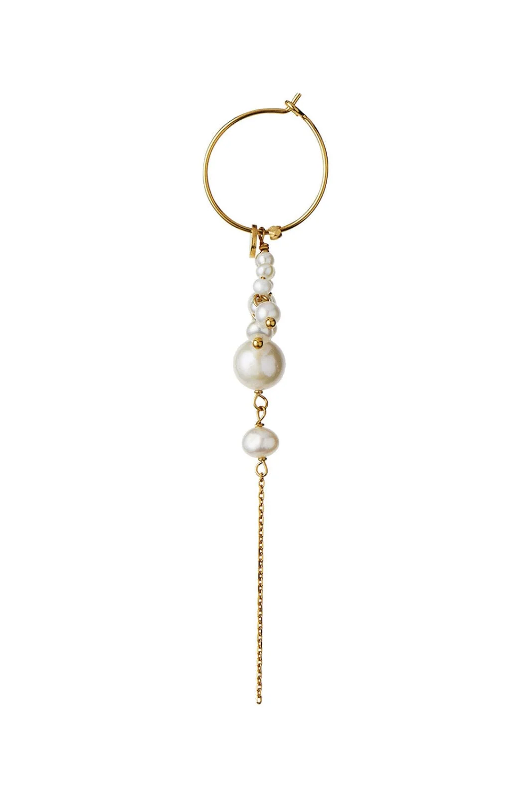 Stine A Heavenly Pearl Dream Hoop Goldenen – White Pearls & Chain