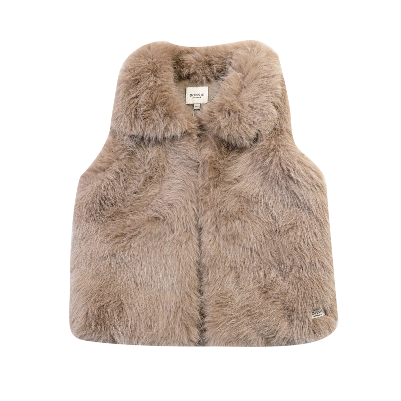 Roswita Gilet | Taupe Teddy