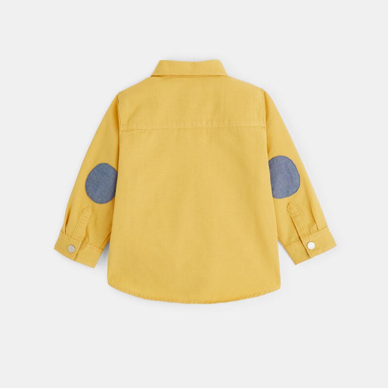 Chemise unie coton fantaisie jaune bébé garçon Jaune