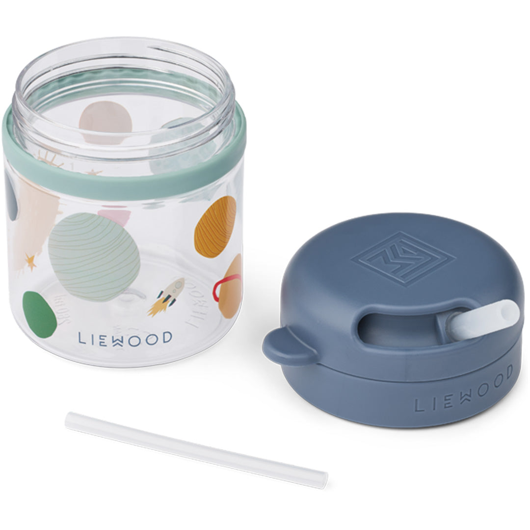liewood drinkbeker met rietje pavia - universe classic navy - 280 ml