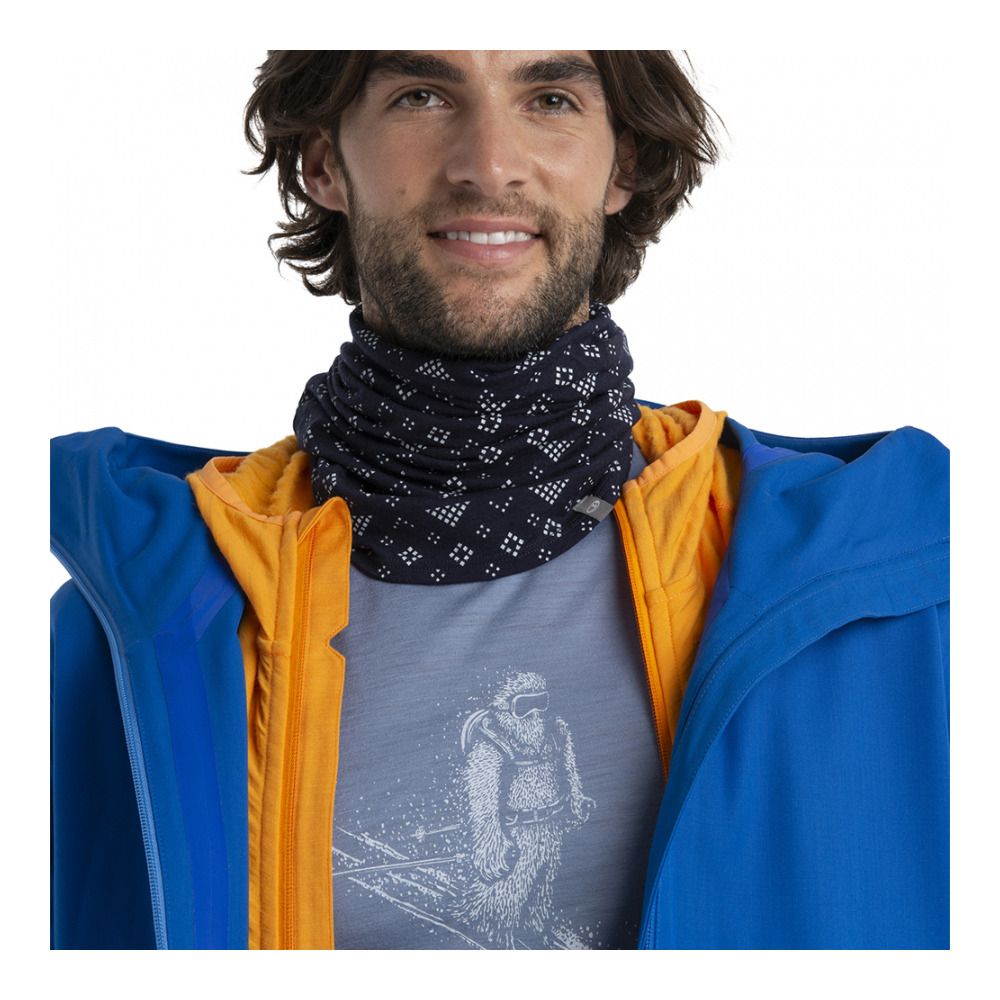 Icebreaker FLEXI CHUTE FIRST SNOW - Tour de cou midnight navy/snow