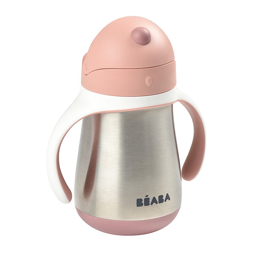 Tasse paille en inox 250 ml - Old Pink - Ecru
