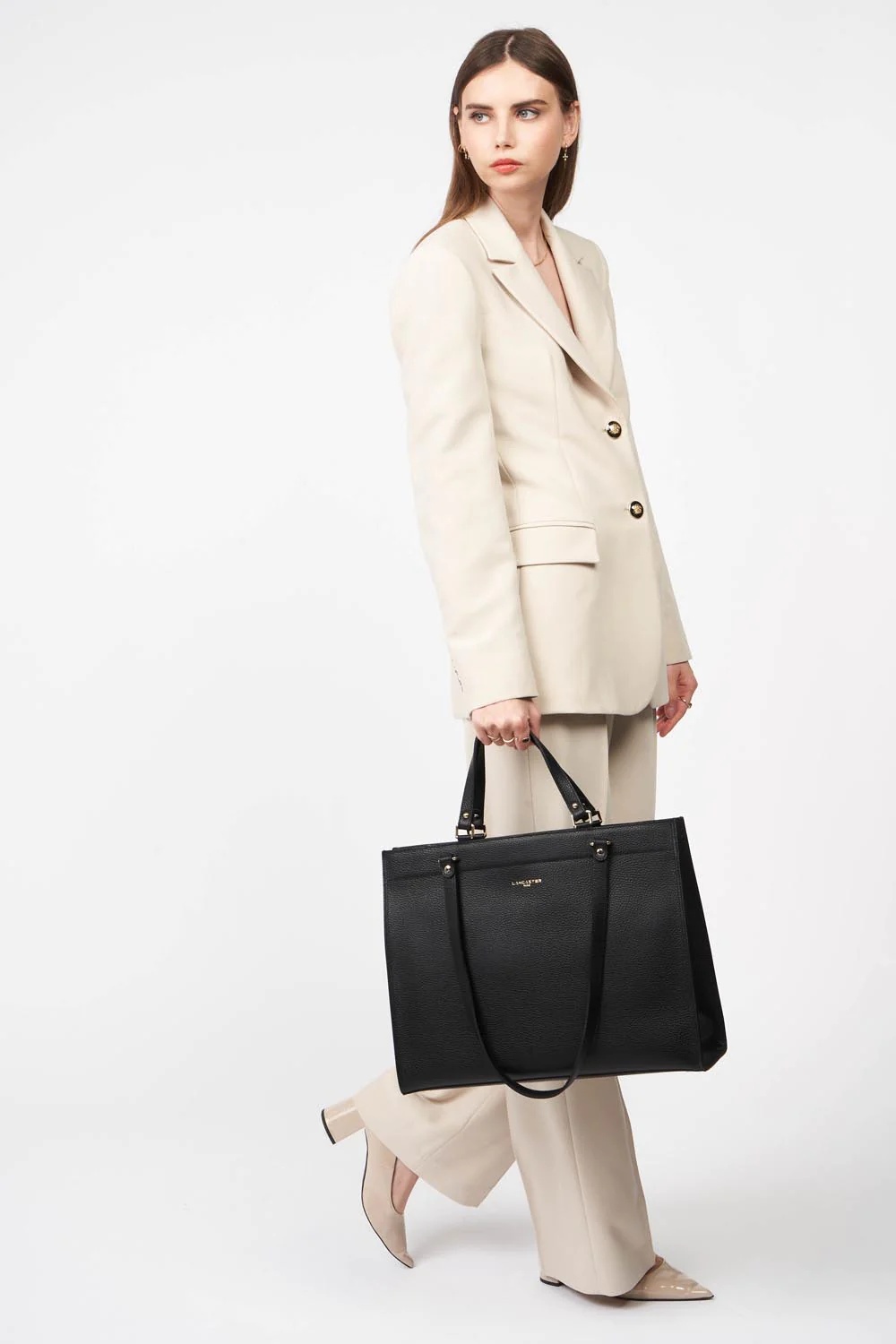 Foulonné Double-Très grand sac cabas épaule