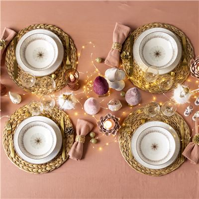 Dessous d'assiettes ronds tressés - Lot de 4