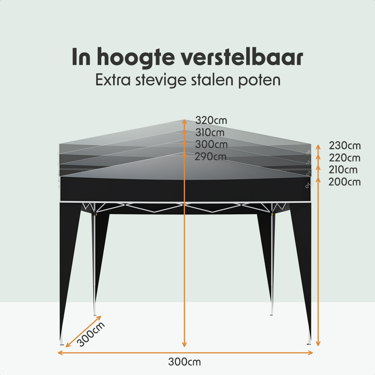 LifeGoods Plus 3x3 m partytent  - Black