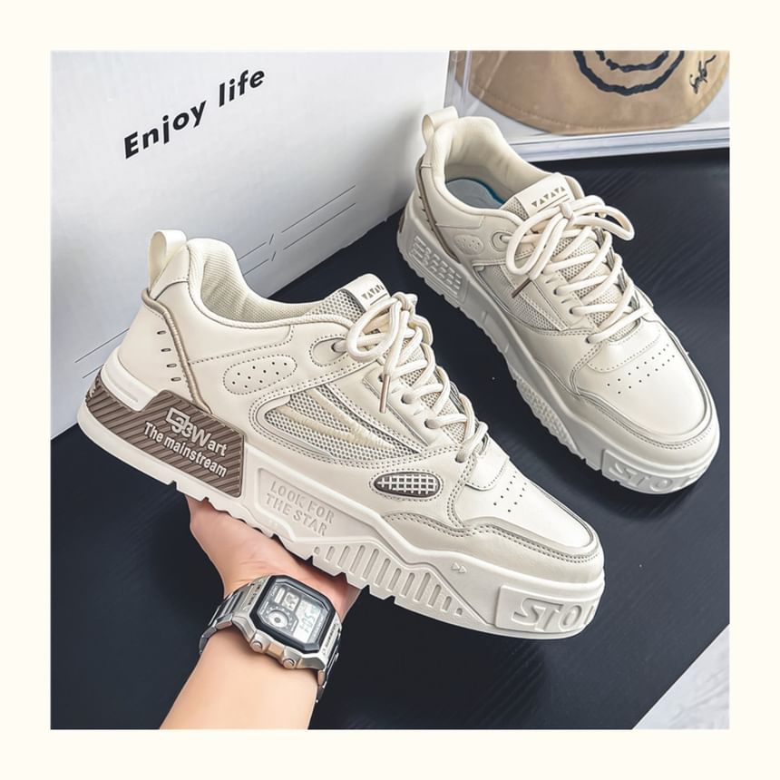 Deepwood - Veterschoenen met letters en platform