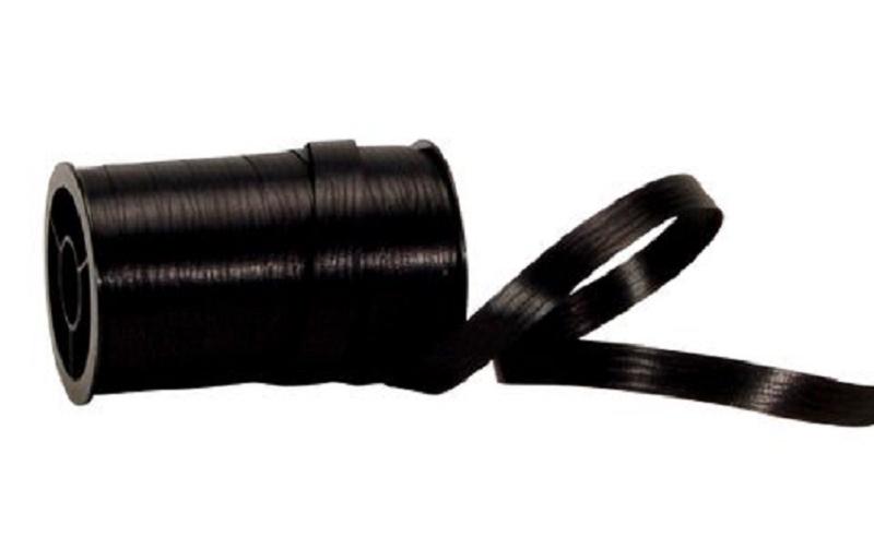Geschenkband Poly Matt 7 mm x 20 m, SchwarzKräuselband für Geschenke