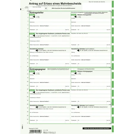 RNK Verlag 10 Anträge auf Erlass eines Mahnbescheids für das automatisierte Mahnverfahren
