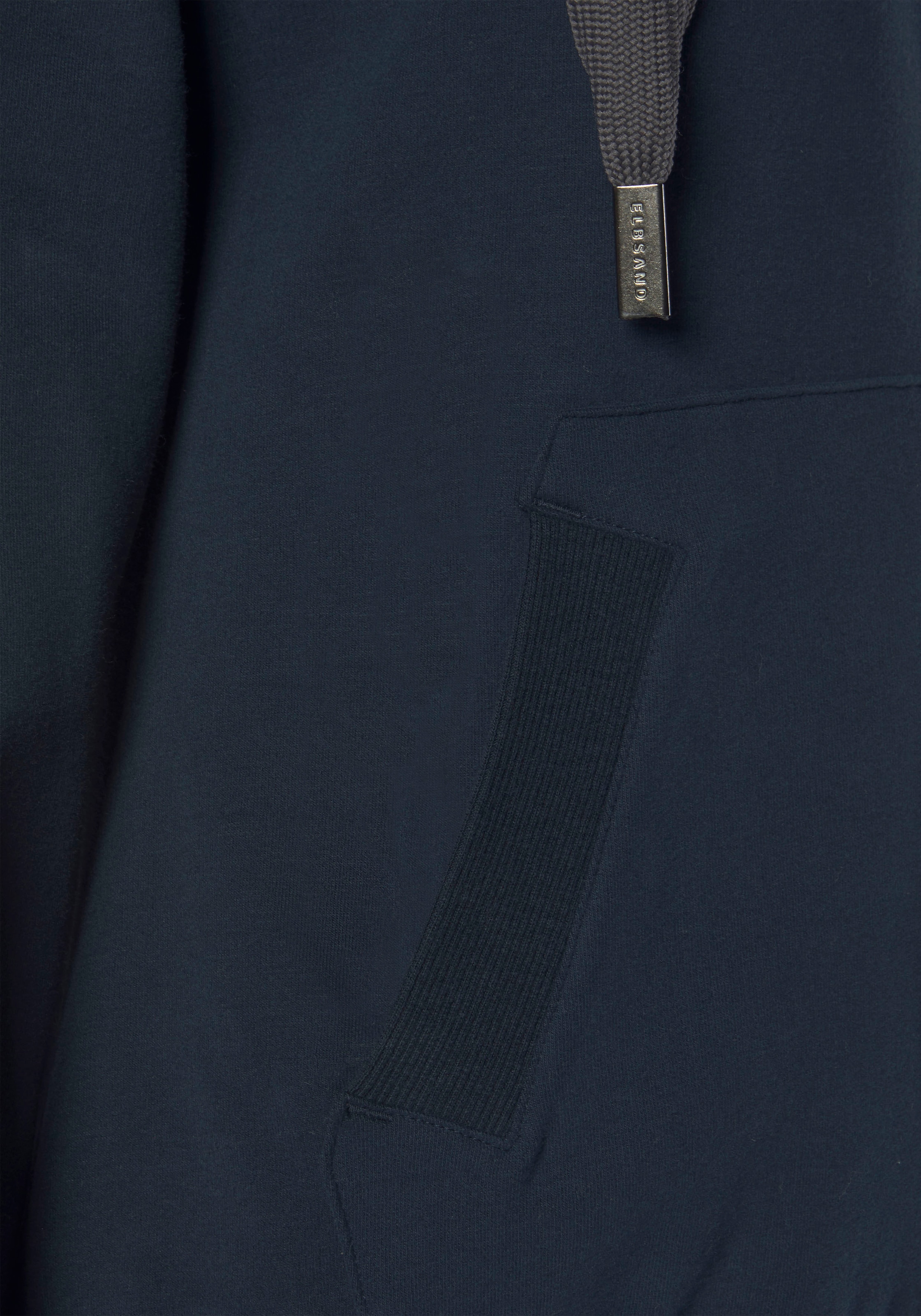 Elbsand Sweatjacke , mit Logo-Stickerei an der Kapuze, bequeme Freizeitjacke mit Taschen