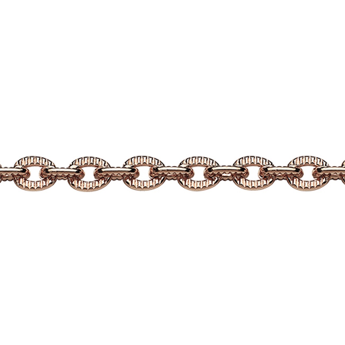 Chaîne OZ Bijoux forçat fantaisie 3mm plaqué or rose