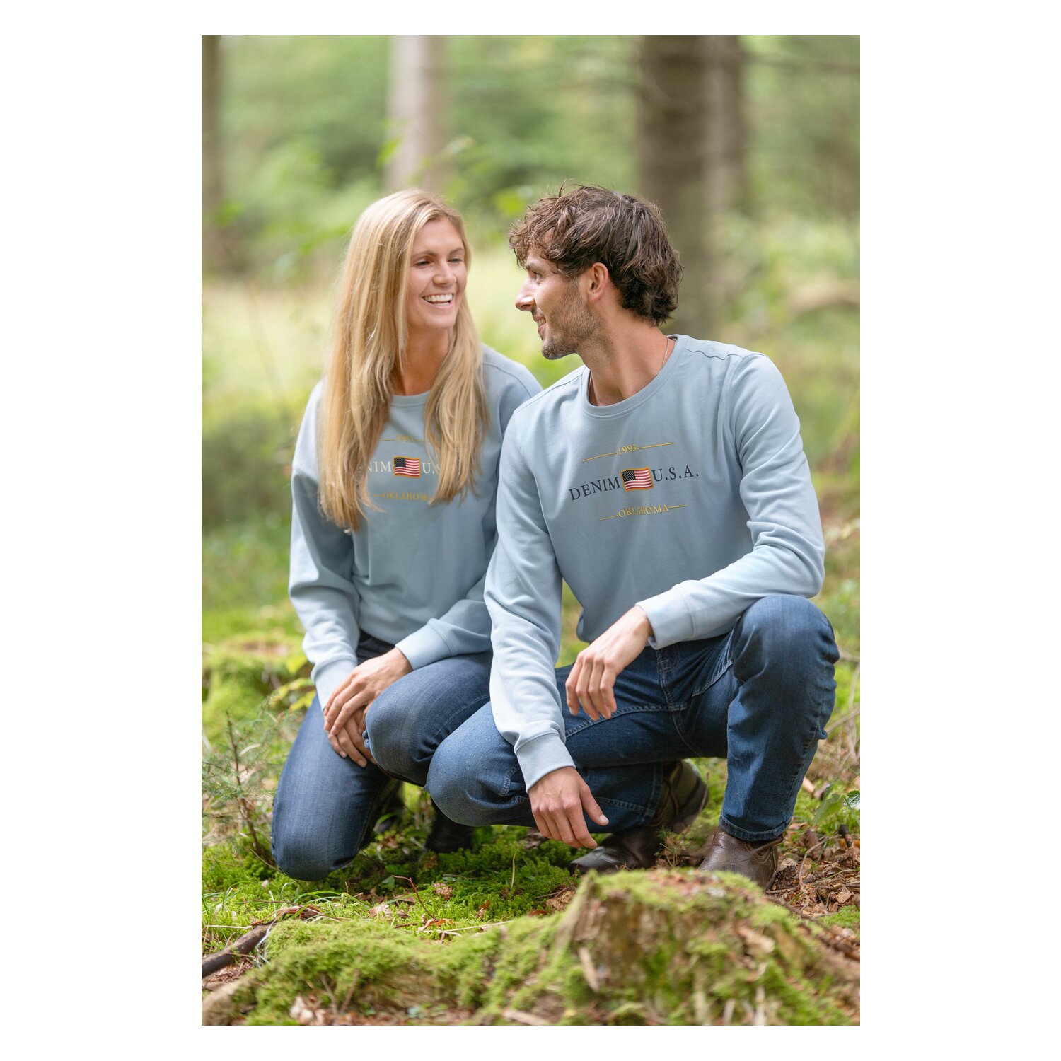 OKLAHOMA Jeans Sweatshirt  - ashley blue