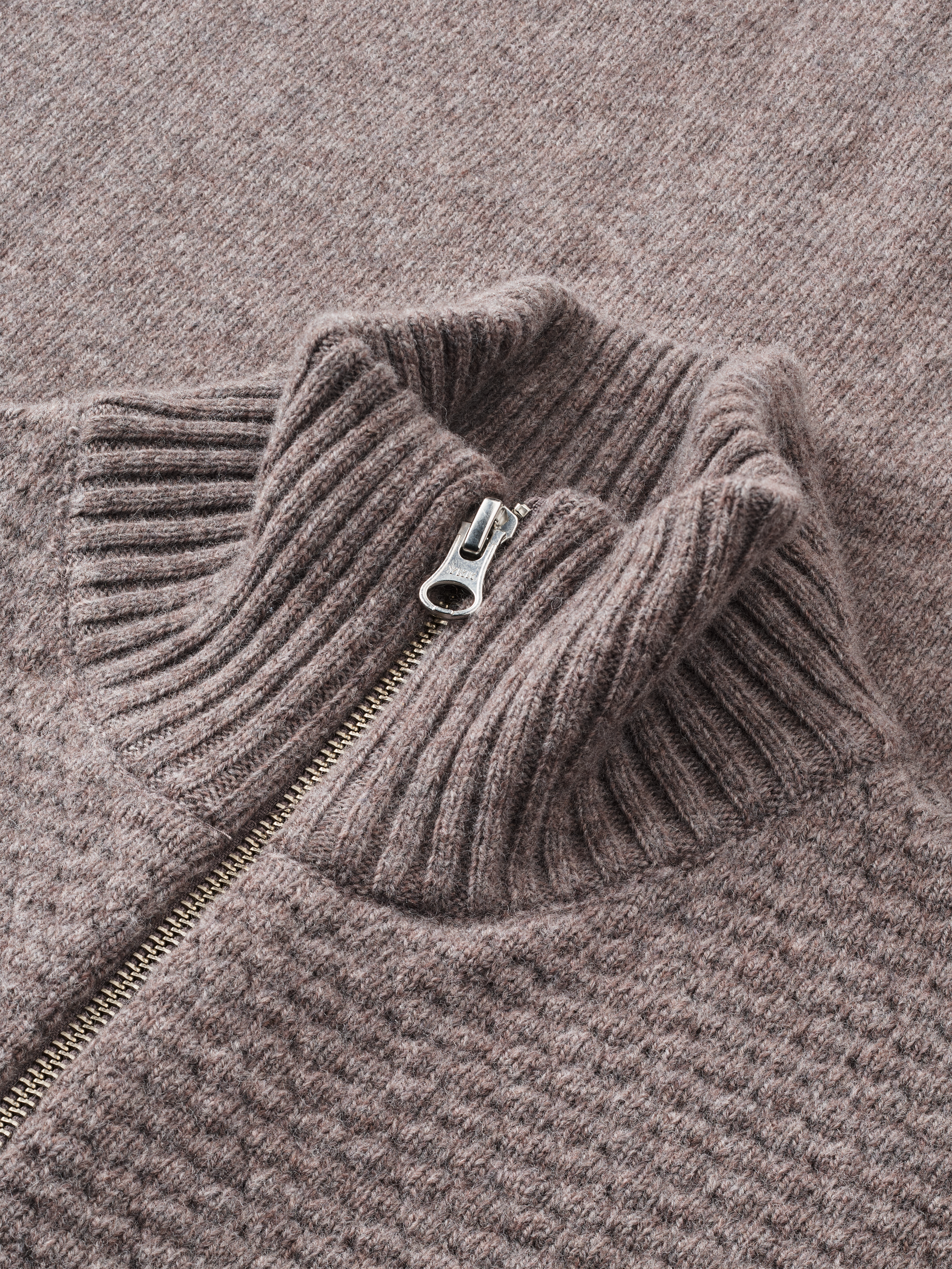 Cardigan met ritssluiting in lamswol voor heren