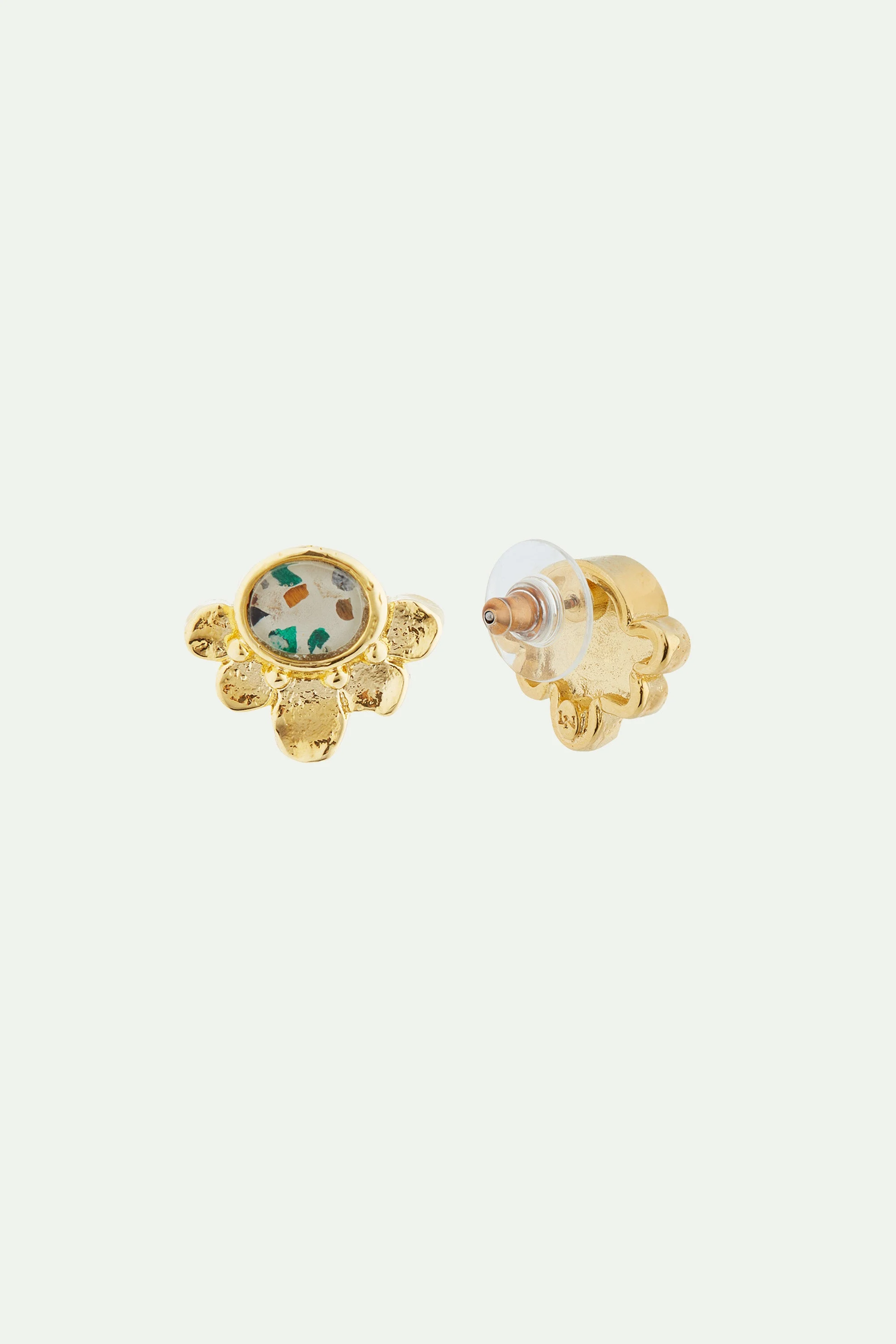 Boucles d'oreilles tiges terrazzo | Multicolore