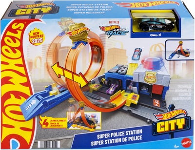 Hot Wheels City Super Politistasjon Bilbane