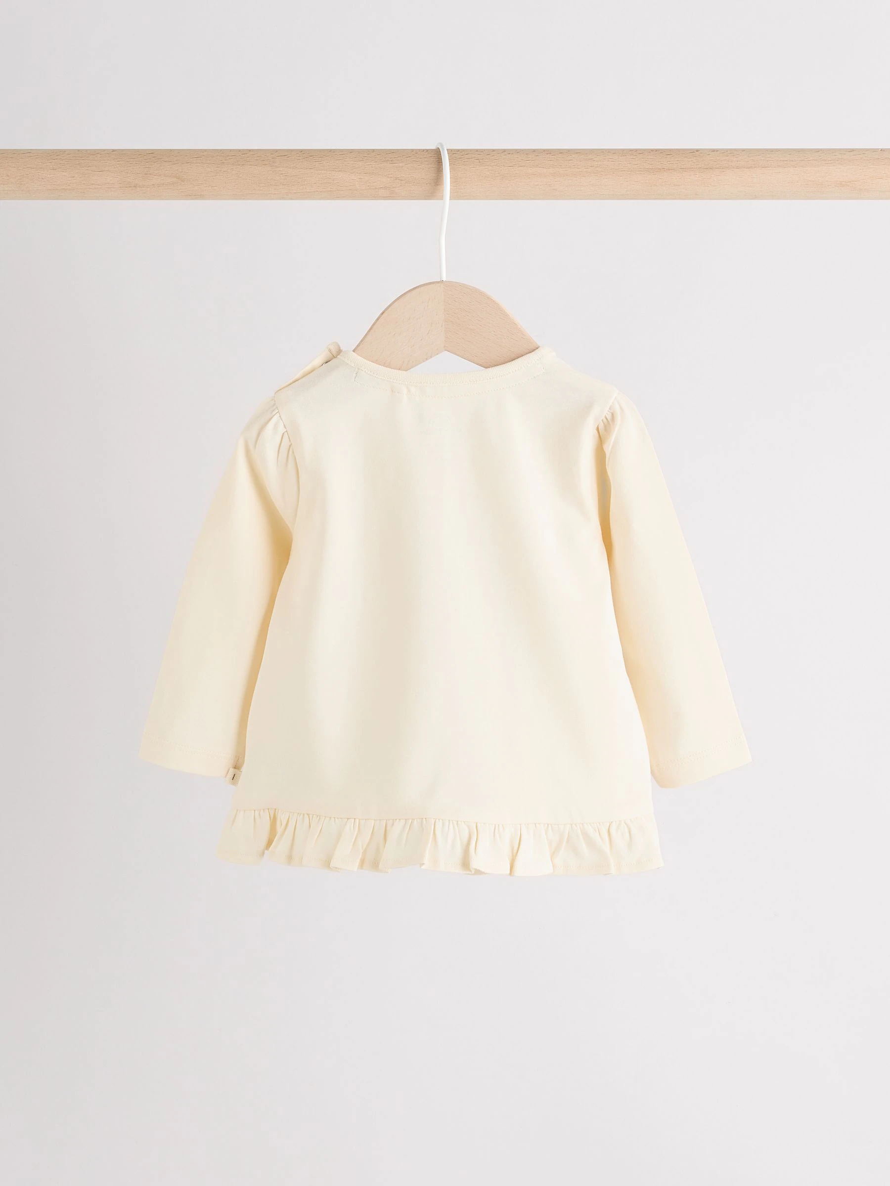 Crème gestreept konijn - Set met lange mouwen en legging voor baby's (0mnd-2jr)
