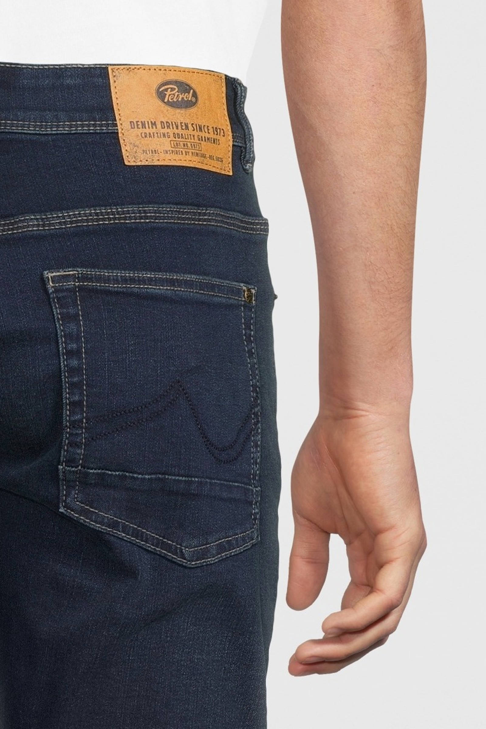Petrol Industries slim fit jeans SEAHAM met riem midnight blue