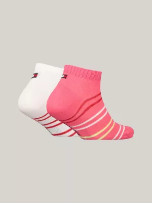 Conjunto de 2 pares de meias esportivas listradas multicoloridas