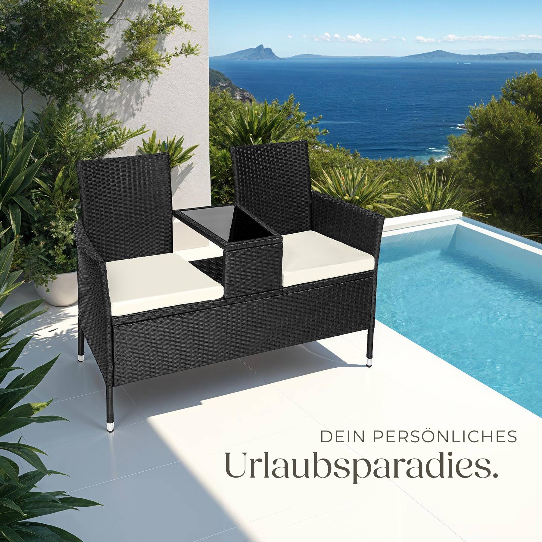 Rattan Gartensitzbank Narbonne