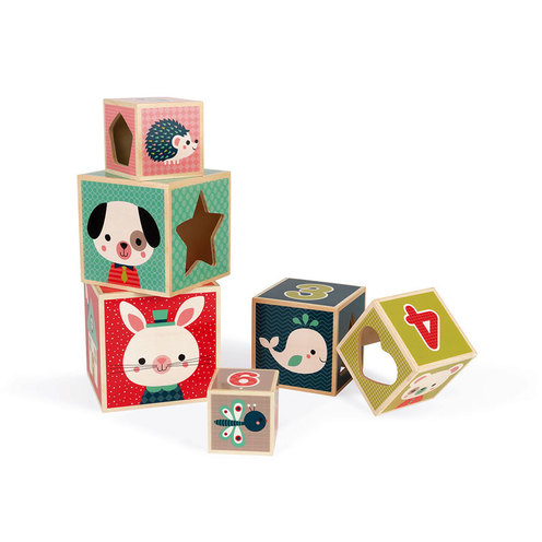 Pyramide 6 cubes - Baby Forest - JANOD