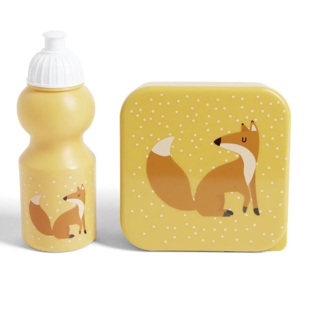 Lunchbox enfant 720ml avec gourde 350ml et sac de transport renard orange