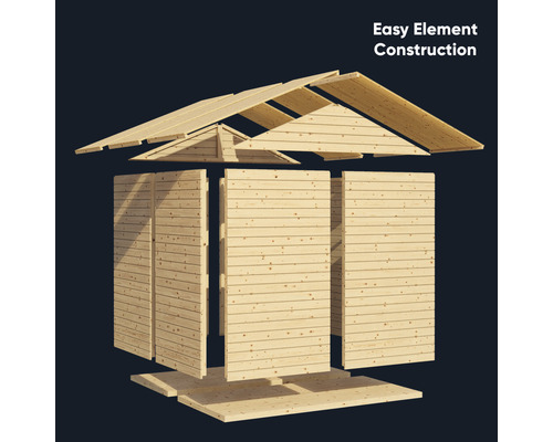 Bertilo Shed Arley tuinhuis met vloer, 214 x 305 cm, naturel