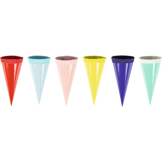 Dekotüten bunt - 12 cm - 6 Stück