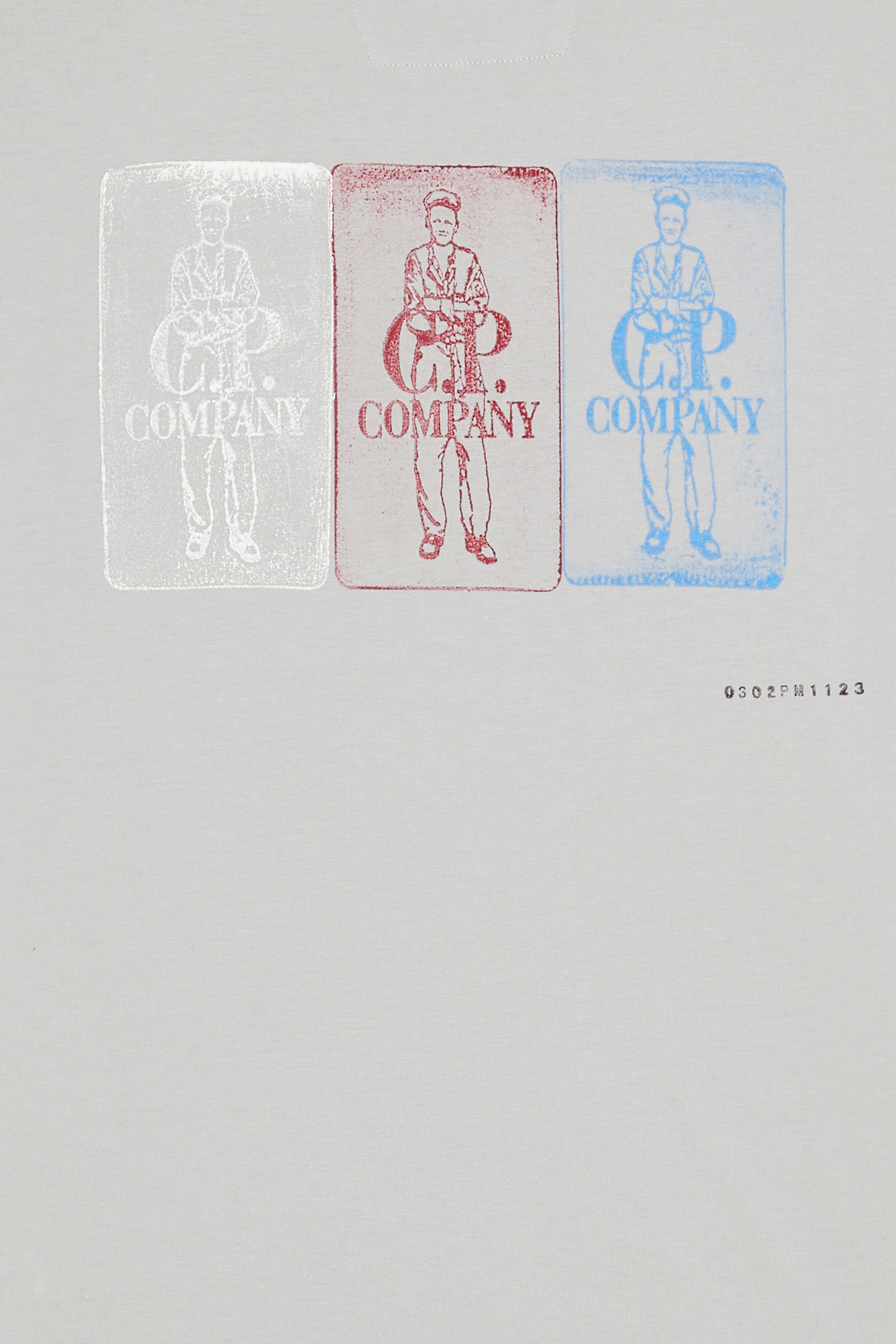 C.P. COMPANY T-shirt  JERSEY ARTISANAL THREE CARDS Gris