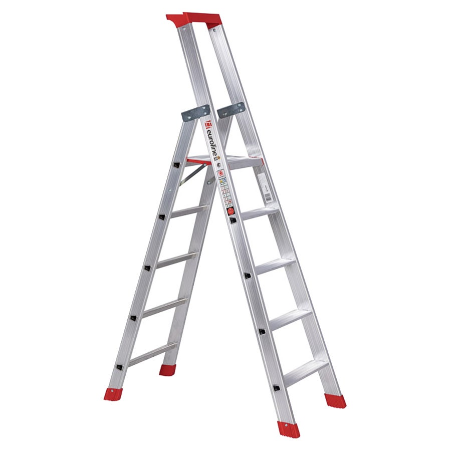 Euroline Premium 32577 Trapladder met veiligheidsbrug, 5 treden