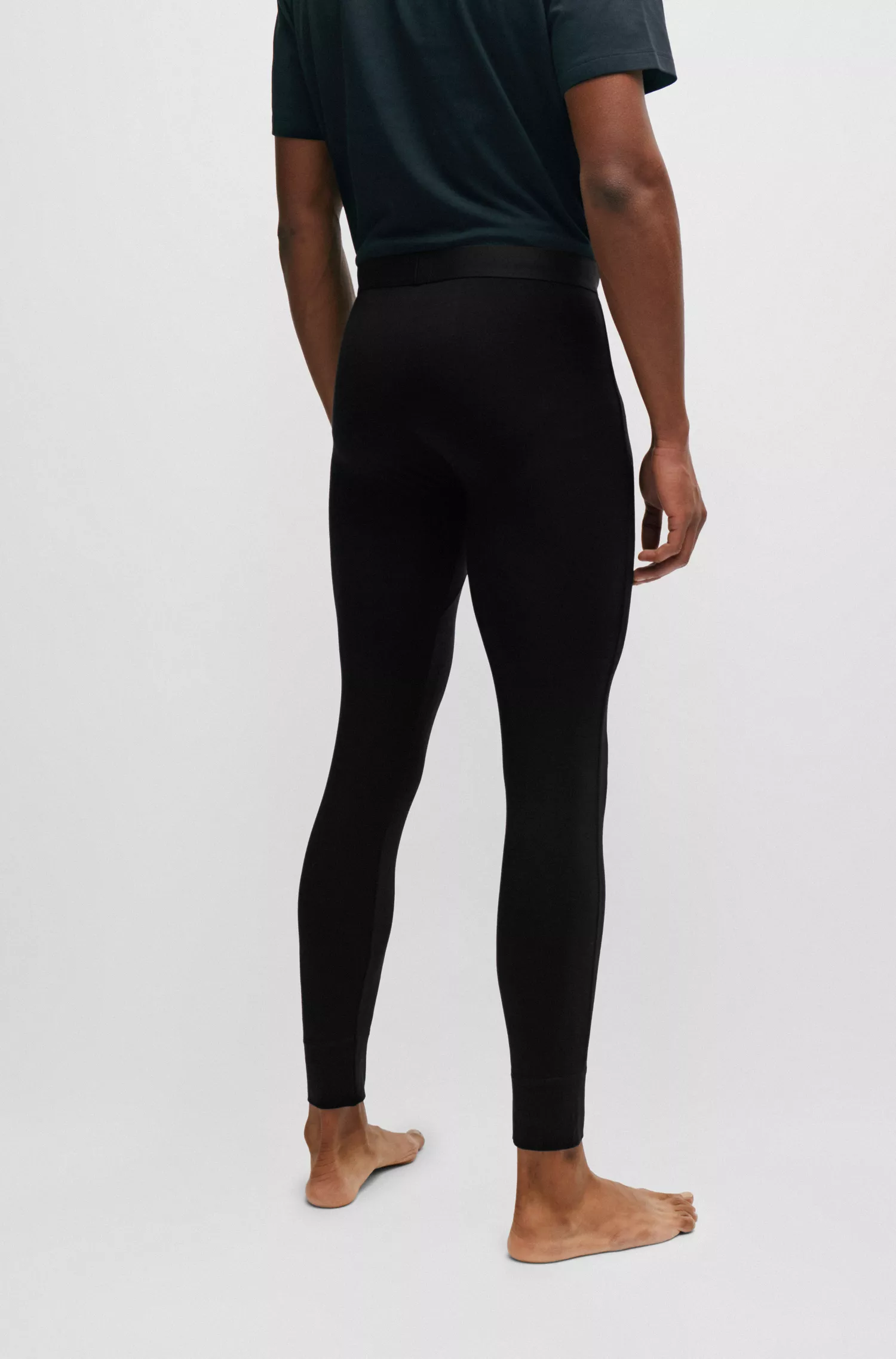 Calça térmica preta BOSS com cós com logo.