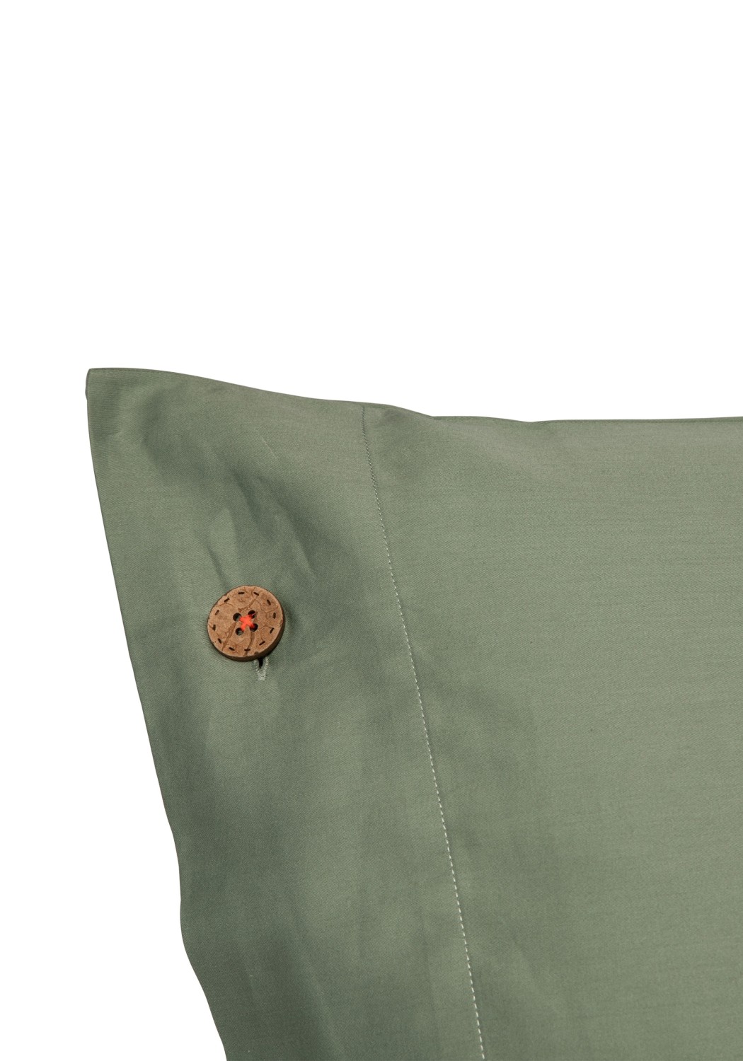 Storyfabrics Kissenbezug mit Kokosknöpfen Satin Eisberggrün