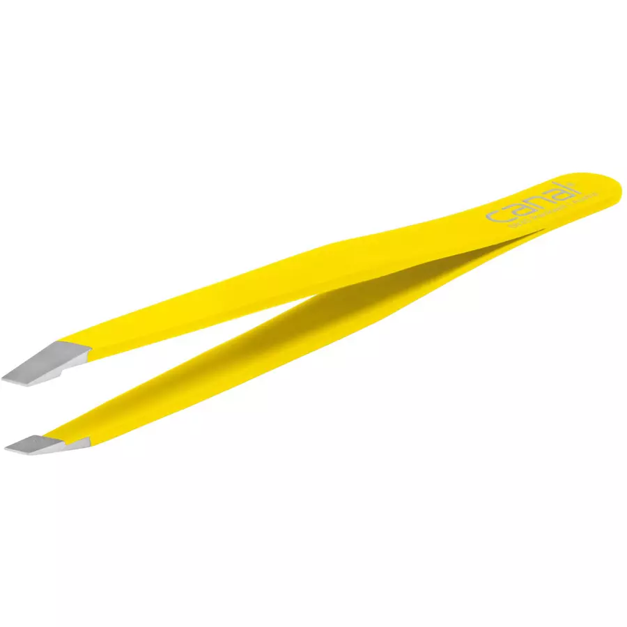 canal® Haarpinzette schräg, gelb rostfrei 9 cm
