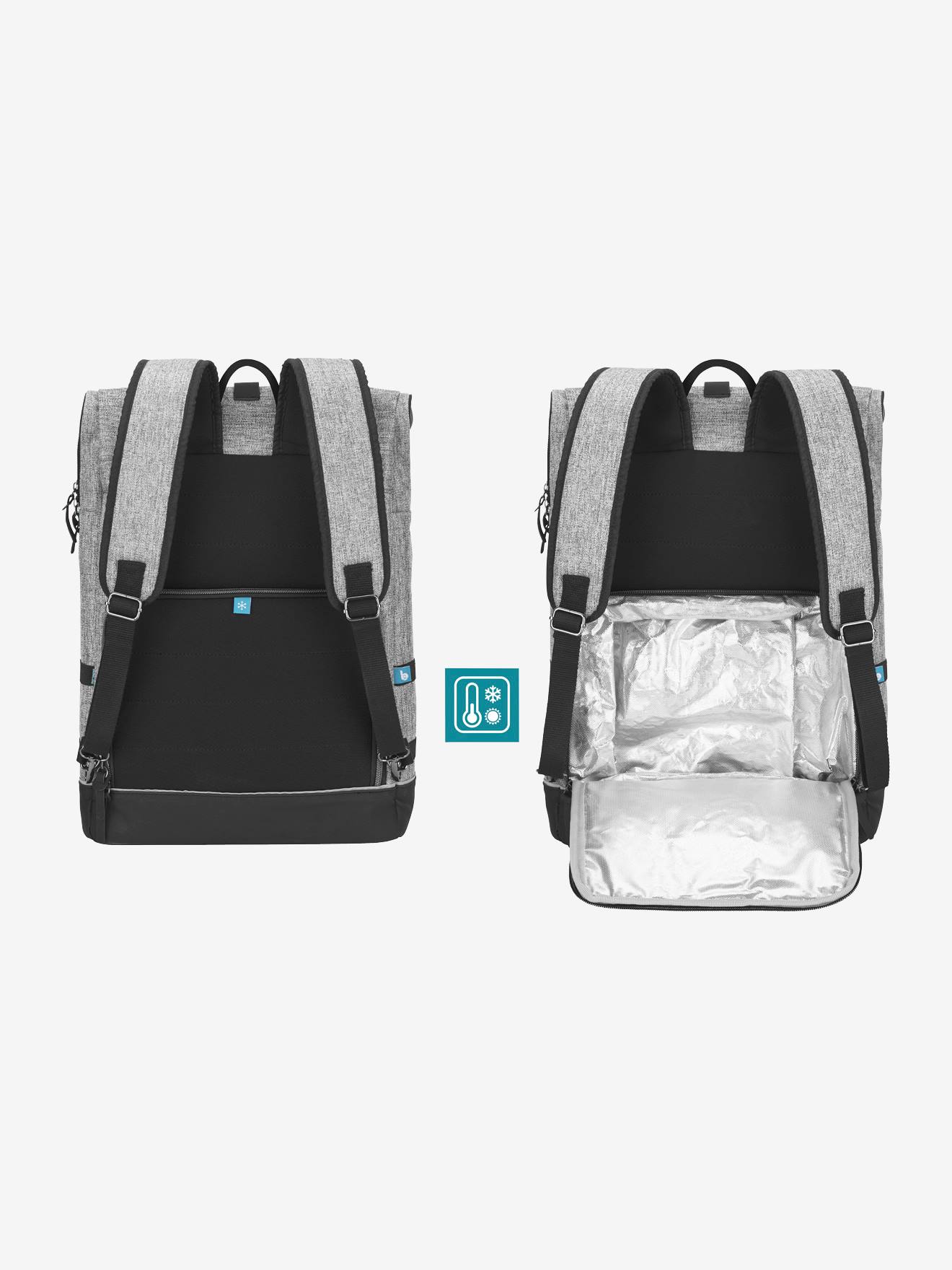 Mochila para fraldas BABYMOOV Le Sancy, tamanho médio, cinza liso