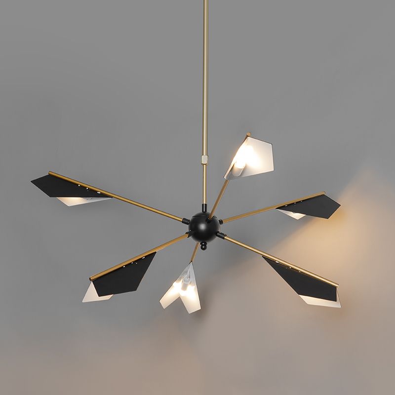 Design hanglamp zwart met goud 6-lichts - Sinem