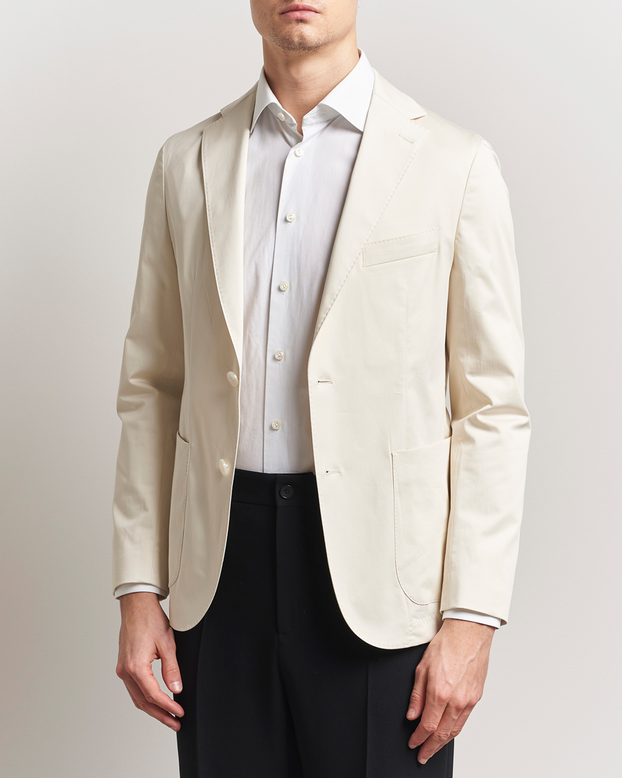 BOSS BLACK Hanry Cotton Blazer Open White