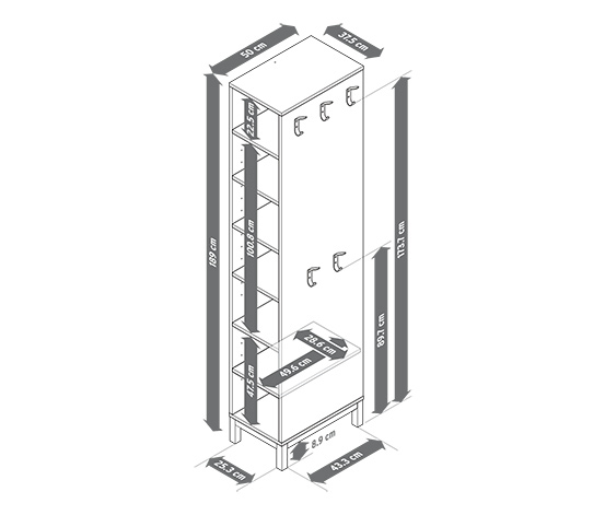 Schuhregal mit Garderobe