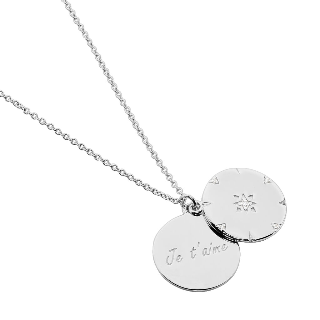 Collier Erinna Argent Blanc Oxyde De Zirconium
