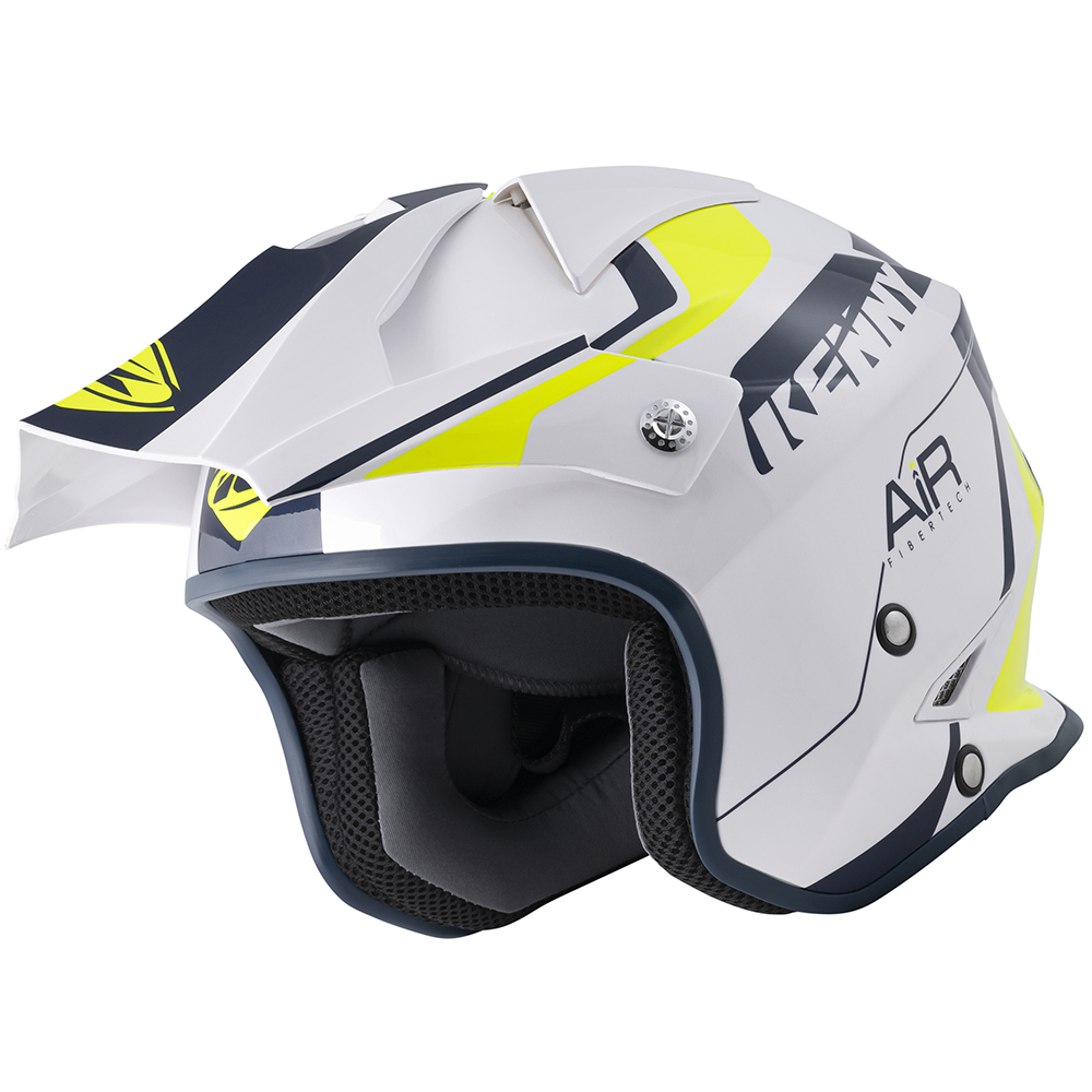 Kenny - Casque Trial Air Graphic Blanc / Navy / Jaune fluo