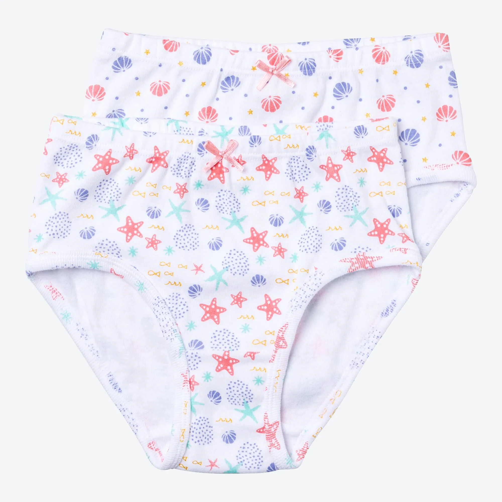 Kinder-Mädchen-Slip aus reiner Baumwolle, 2er-Pack
