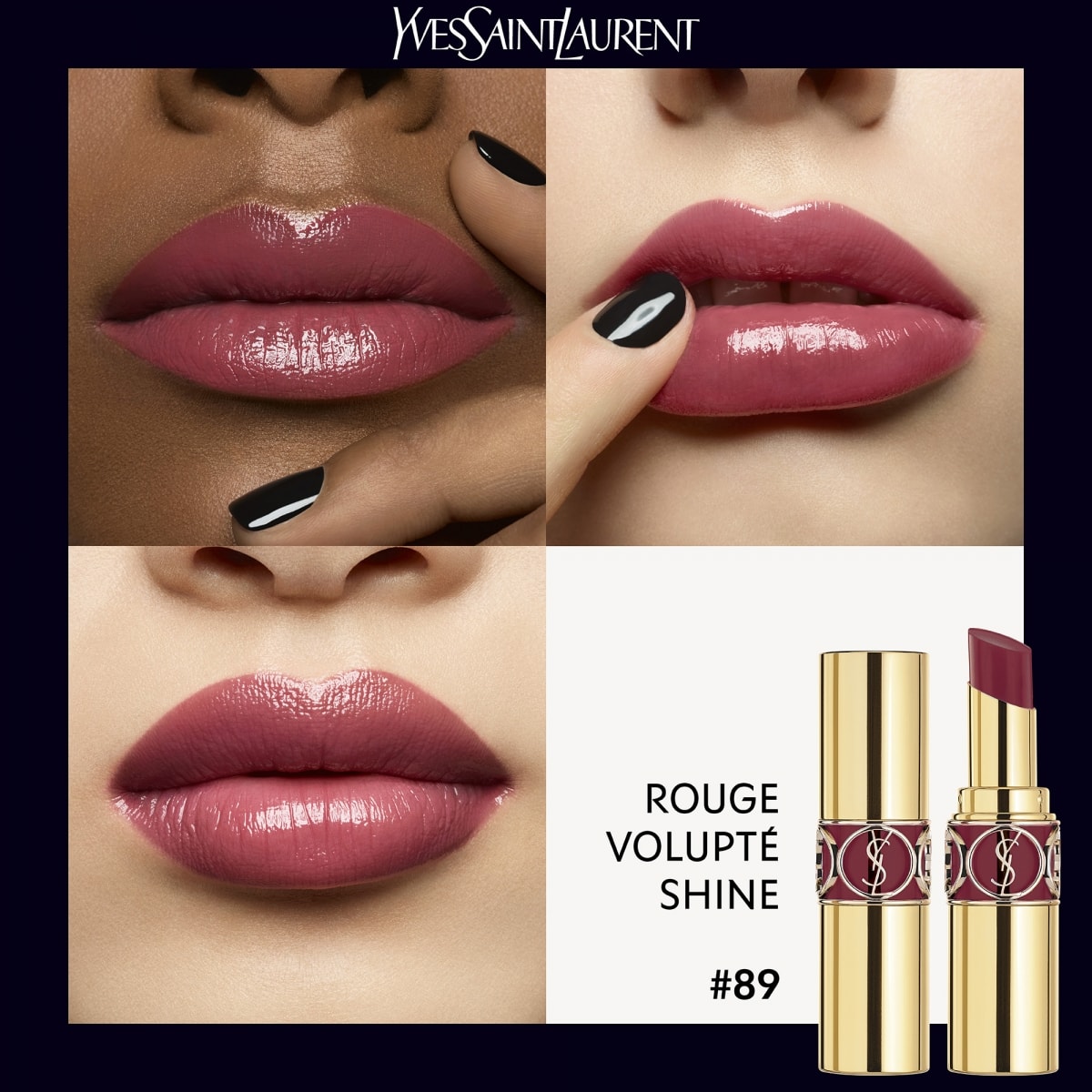 YVES SAINT LAURENT Rouge Volupté Shine Oil-In-Stick Rouge à Lèvres alliant Couleur, Soin et Brillance Longue Tenue