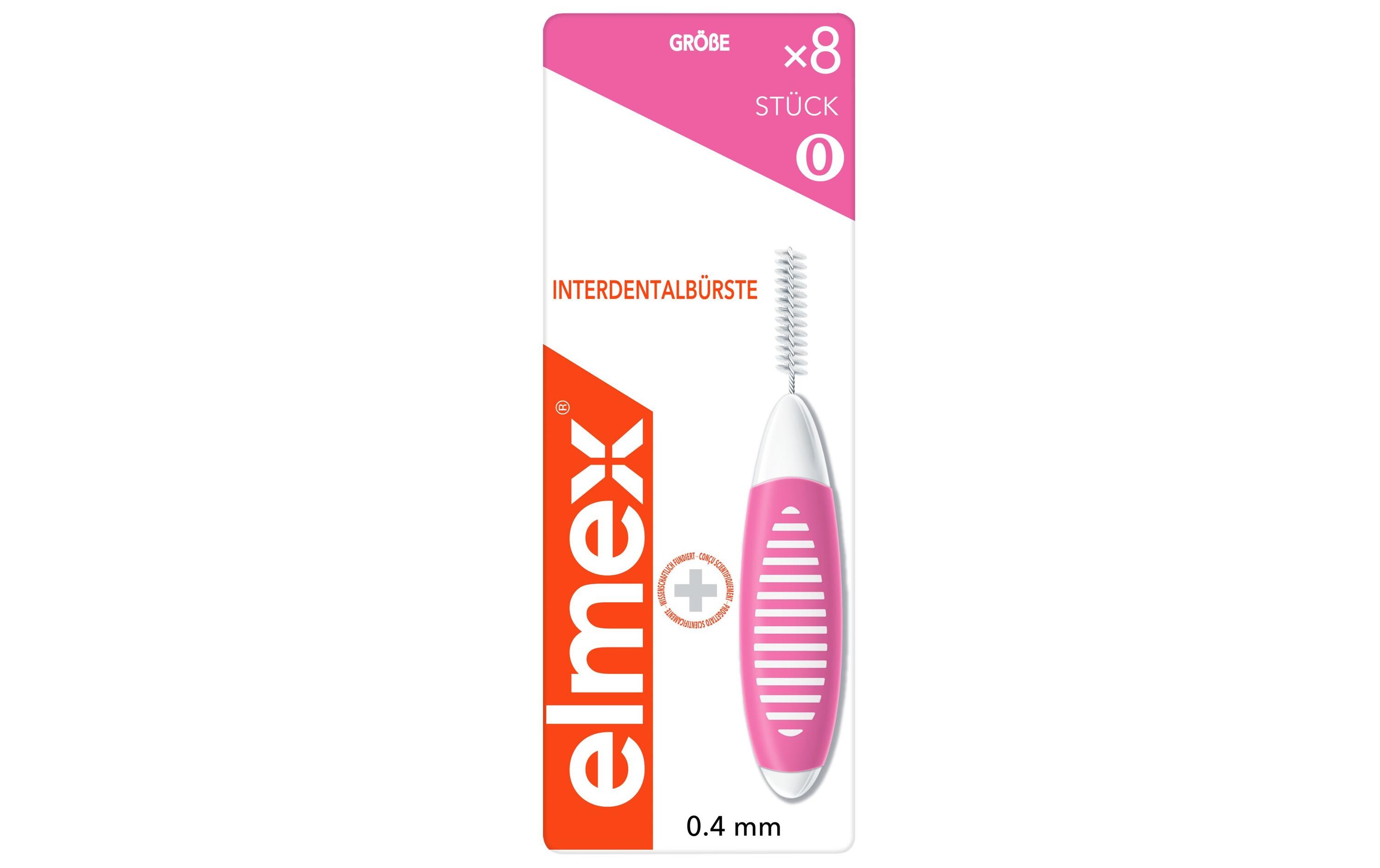 Interdentalbürsten Pink, Grösse 0 0,4 mm, 8 StückHochwertige Bürsten für eine zuverlässige Reinigung der Zahnzwischenräume