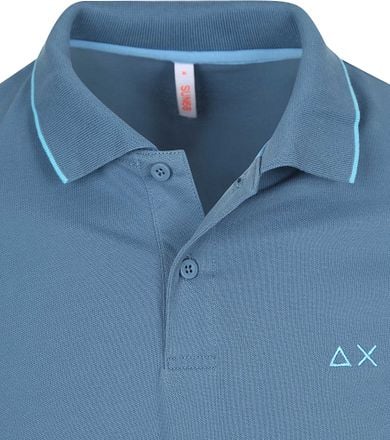 Sun68 Poloshirt Small Stripe Collar Avio Blauw A35110-80 kopen