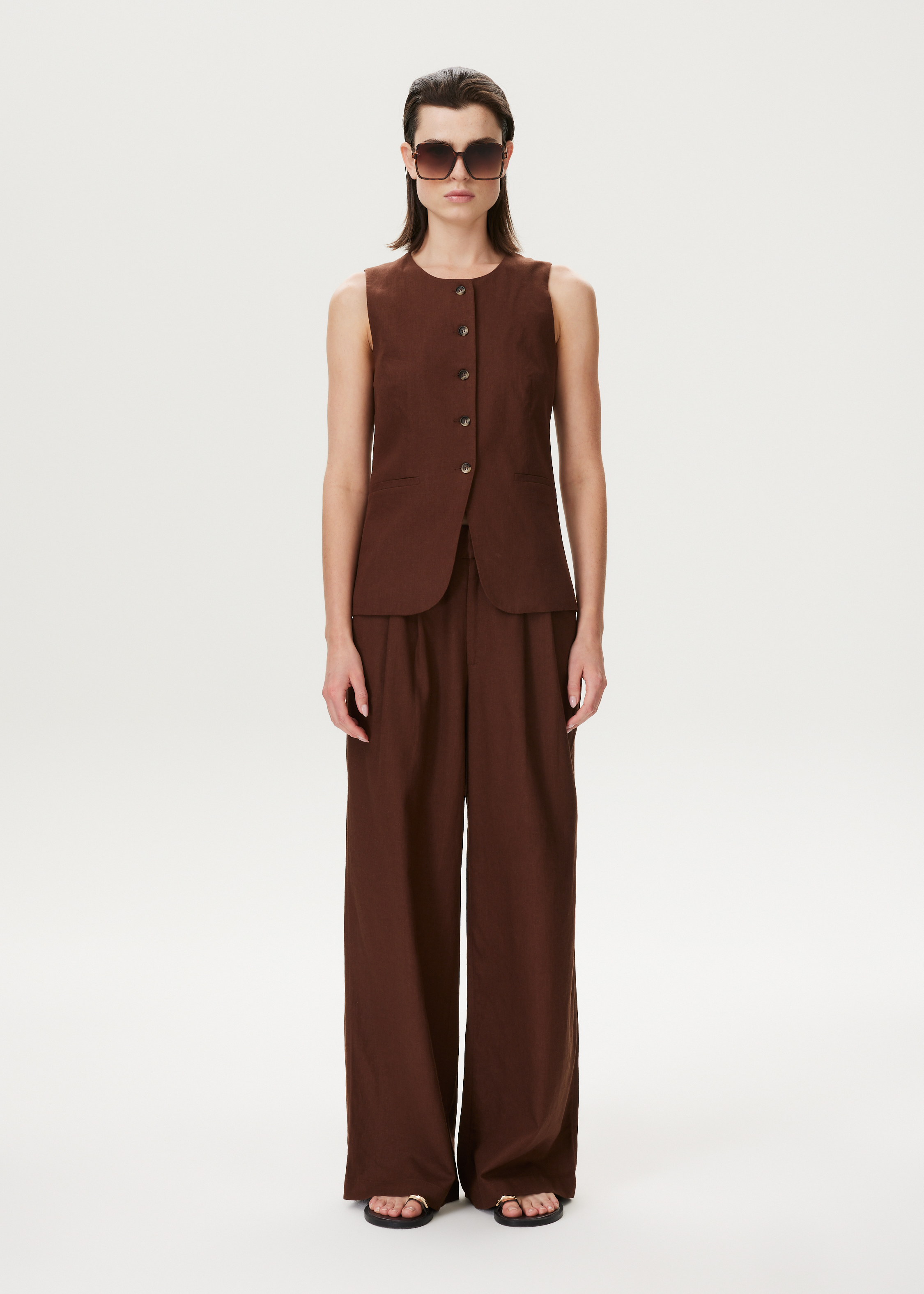 Gilet van linnenmix