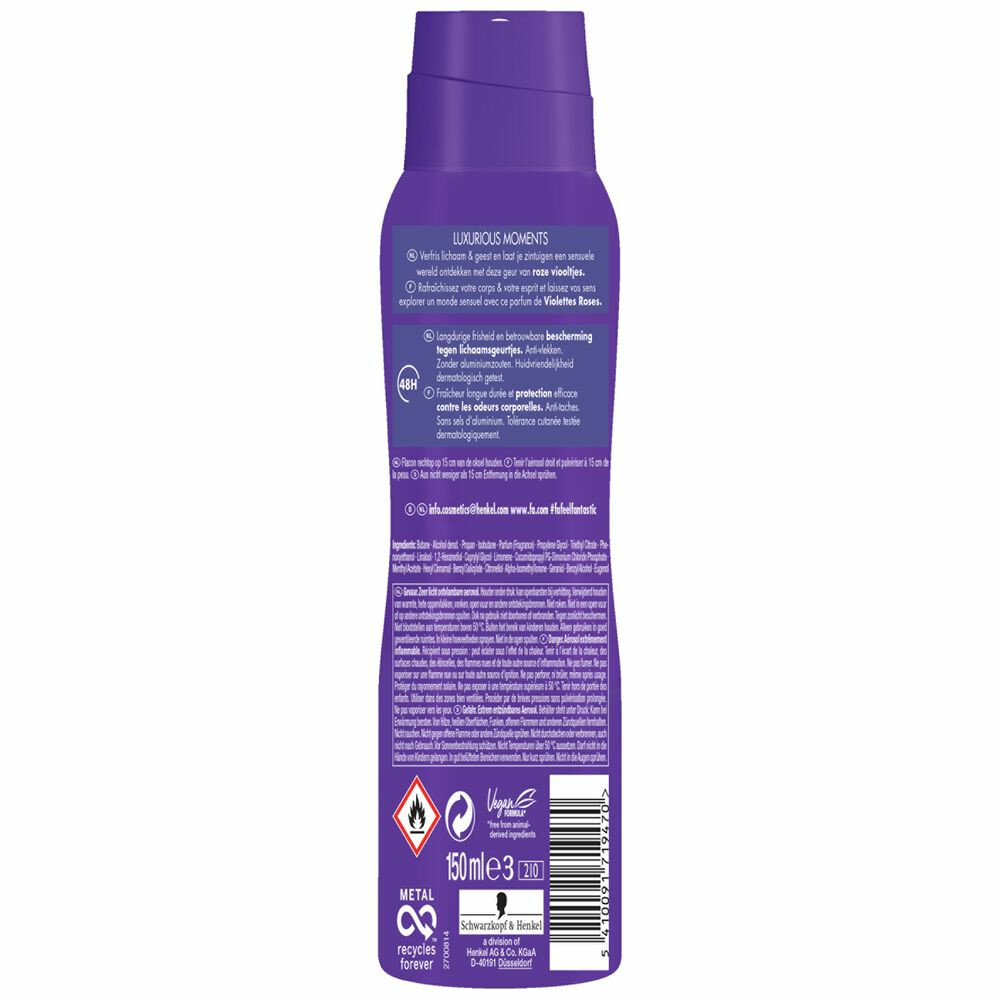6x Fa Deodorant Spray Luxurious Moments150 ml