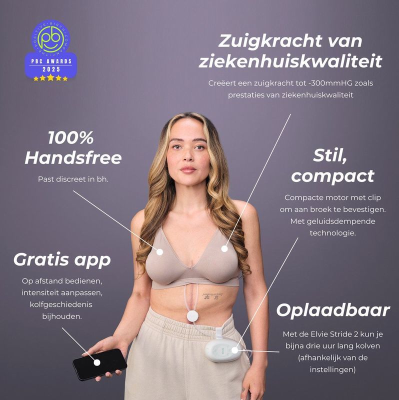 Elvie - Stride 2 - Handsfree Dubbele Elektrische Borstkolf - Ziekenhuiskwaliteit - Stil en Krachtig