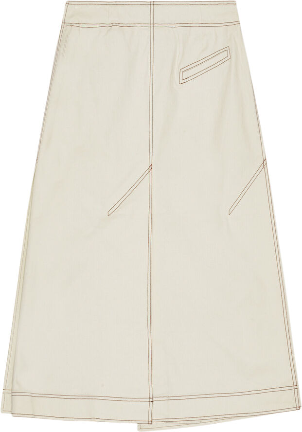 Ganni Herringbone Canvas Long Wrap Skirt Summer sand