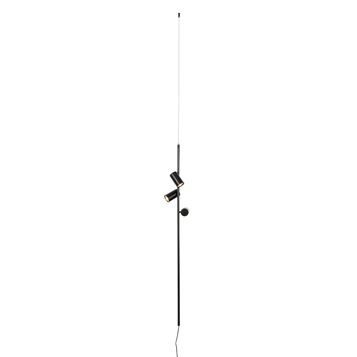 Hanglamp zwart met voetschakelaar 3-lichts - Jeana Luxe